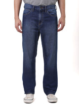 กางเกงยีนส์ผู้ชาย DEAN FIT เอวกลาง ทรงตรง สียีนส์กลาง