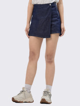 กระโปรงกางเกงขาสั้นผู้หญิง สียีนส์เข้ม