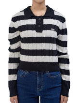 เสื้อโปโลสเวตเตอร์ผู้หญิง คอลเลคชั่น DENIM OBSESSION CROPPED FIT สีขาว