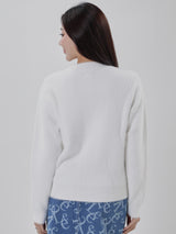 เสื้อสเวตเชิ้ตผู้หญิง คอลเลคชั่น DENIM OBSESSION ทรงตรง สีครีม