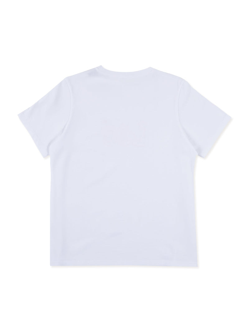 เสื้อยืดแขนสั้นผู้หญิง ทรงตรง สีครีม