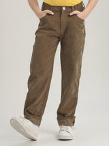 REGULAR FIT LEE X AKID FROM YESTERDAY COLLECTION MID RISE BOY'S PANTS BROWN