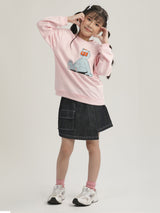 OVERSIZE FIT LEE X AKID FROM YESTERDAY COLLECTION GIRL'S SWEATSHIRT PINK