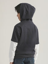 เสื้อฮู้ดดี้แบบสวมเด็กผู้ชาย คอลเลคชั่น LEE X AKID FROM YESTERDAY OVERSIZE FIT สีกรมท่า