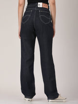 STRAIGHT FIT MID RISE REGULAR WOMEN'S JEANS DARK INDIGO
