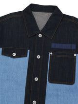 เสื้อแจ็คเก็ตผู้ชาย คอลเลคชั่น LEE X SAUCONY RELAXED FIT สียีนส์เข้ม (ฟอกน้อย)