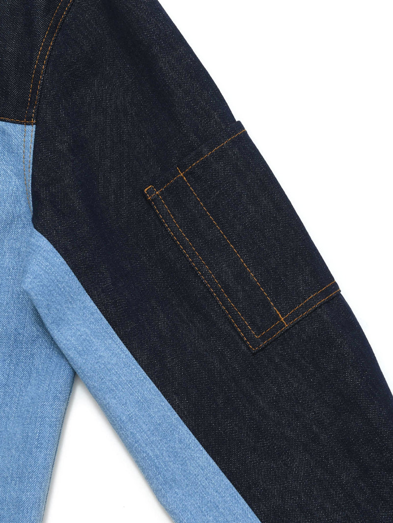 เสื้อแจ็คเก็ตผู้ชาย คอลเลคชั่น LEE X SAUCONY RELAXED FIT สียีนส์เข้ม (ฟอกน้อย)