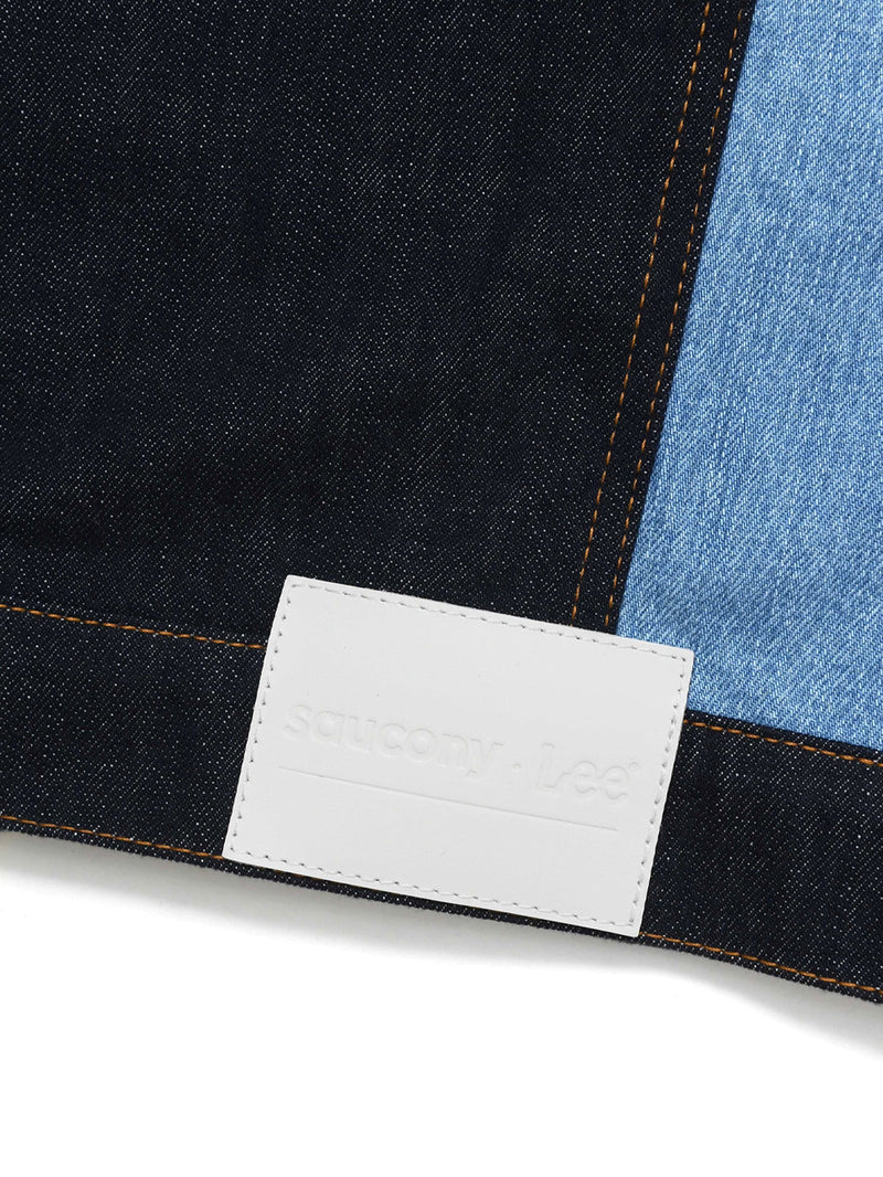 เสื้อแจ็คเก็ตผู้ชาย คอลเลคชั่น LEE X SAUCONY RELAXED FIT สียีนส์เข้ม (ฟอกน้อย)