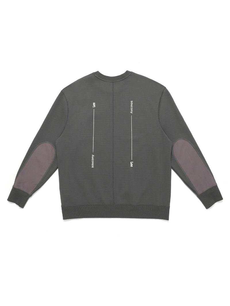 เสื้อสเวตเชิ้ตผู้ชาย คอลเลคชั่น LEE X SAUCONY RELAXED FIT สีเทา