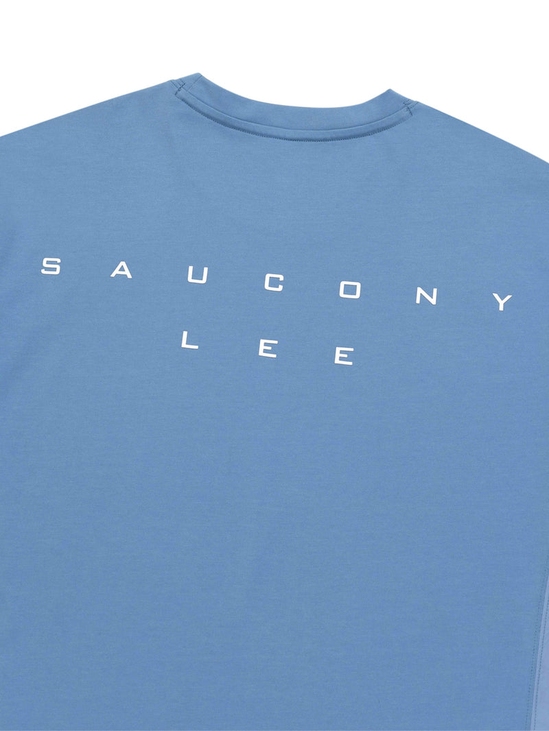 เสื้อยืดแขนยาวผู้ชาย คอลเลคชั่น LEE X SAUCONY RELAXED FIT สีฟ้า