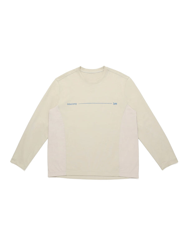 เสื้อยืดแขนยาวผู้ชาย คอลเลคชั่น LEE X SAUCONY RELAXED FIT สีครีม