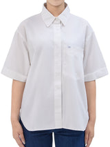 OVERSIZE FIT DENIM OBSESSION COLLECTION WOMEN'S SHORT SLEEVE SHIRT WHITE