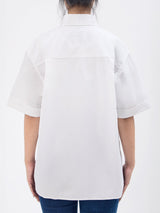 OVERSIZE FIT DENIM OBSESSION COLLECTION WOMEN'S SHORT SLEEVE SHIRT WHITE