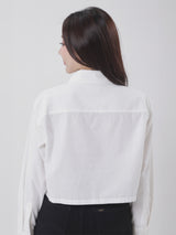 CROPPED FIT DENIM OBSESSION COLLECTION WOMEN'S LONG SLEEVE SHIRT OFF-WHITE