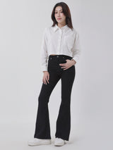 CROPPED FIT DENIM OBSESSION COLLECTION WOMEN'S LONG SLEEVE SHIRT OFF-WHITE