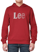 เสื้อฮู้ดดี้แบบสวมผู้ชาย ทรงตรง สีแดง