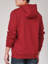 เสื้อฮู้ดดี้แบบสวมผู้ชาย ทรงตรง สีแดง