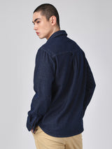 REGULAR FIT 101 COLLECTION MEN'S LONG SLEEVE DENIM SHIRT MID INDIGO