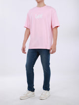 เสื้อยืดแขนสั้นผู้ชาย LOOSE FIT สีชมพู
