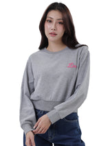 เสื้อสเวตเชิ้ตผู้หญิง คอลเลคชั่น DENIM OBSESSION CROPPED FIT สีเทา