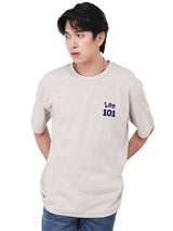 เสื้อยืดแขนสั้นผู้ชาย คอลเลคชั่น 101 LOOSE FIT สีเบจ