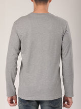 เสื้อยืดแขนยาวผู้ชาย ทรงตรง สีเทา