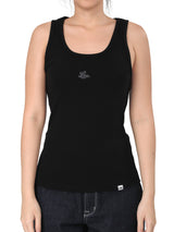 เสื้อกล้ามผู้หญิง ทรงตรง สีดำ