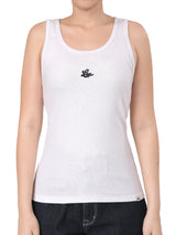 เสื้อกล้ามผู้หญิง ทรงตรง สีขาว