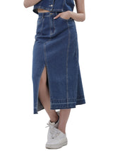 กระโปรงผู้หญิง คอลเลคชั่น DENIM OBSESSION สียีนส์กลาง