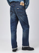 กางเกงยีนส์ (ริมน้ำเงิน) ผู้ชาย คอลเลคชั่น 101 RETRO STRAIGHT FIT เอวสูง ทรงกระบอก สียีนส์กลาง