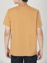 เสื้อยืดแขนสั้นผู้ชาย ทรงตรง สีน้ำตาล