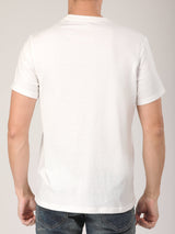 เสื้อยืดแขนสั้นผู้ชาย ทรงตรง สีครีม