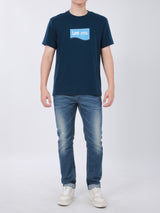 เสื้อยืดแขนสั้นผู้ชาย COMFORT FIT สีกรมท่า