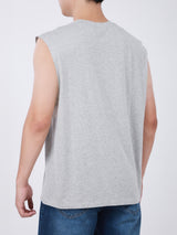 เสื้อยืดแขนกุดผู้ชาย ทรงตรง สีเทา