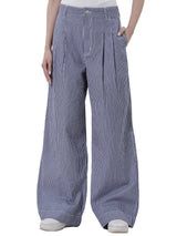 กางเกงยีนส์ผู้หญิง คอลเลคชั่น DENIM OBSESSION WIDE LEG FIT เอวสูง ทรงขากว้าง สียีนส์เข้ม
