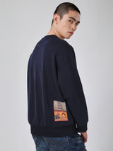 เสื้อสเวตเชิ้ตผู้ชาย คอลเลคชั่น 101 LOOSE FIT สีกรมท่า