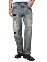 กางเกงยีนส์ (ริมน้ำเงิน) ผู้ชาย คอลเลคชั่น 101 RETRO STRAIGHT FIT เอวสูง ทรงกระบอก สียีนส์อ่อน