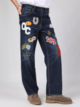 กางเกงยีนส์ผู้ชาย คอลเลคชั่น 101 RETRO STRAIGHT FIT เอวสูง ทรงกระบอก สียีนส์เข้ม