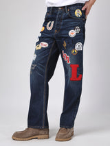 กางเกงยีนส์ผู้ชาย คอลเลคชั่น 101 RETRO STRAIGHT FIT เอวสูง ทรงกระบอก สียีนส์เข้ม