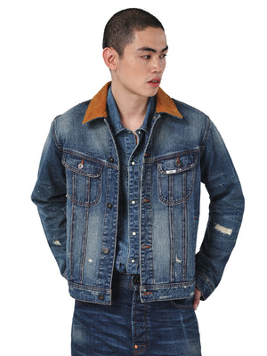 เสื้อแจ็คเก็ตผู้ชาย คอลเลคชั่น 101 COMFORT FIT สียีนส์อ่อน