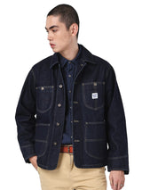 เสื้อแจ็คเก็ตผู้ชาย คอลเลคชั่น 101 ทรงตรง สียีนส์เข้ม