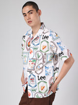 เสื้อเชิ้ตแขนสั้นผู้ชาย COMFORT FIT สีครีม