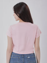 CROPPED FIT WOMEN'S SHORT SLEEVE T-SHIRT PINK