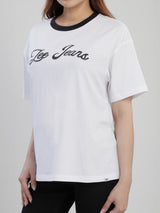 เสื้อยืดแขนสั้นผู้หญิง OVERSIZE FIT สีขาว