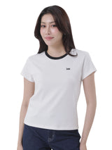 เสื้อยืดแขนสั้นผู้หญิง SLIM FIT สีขาว