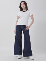 เสื้อยืดแขนสั้นผู้หญิง SLIM FIT สีขาว