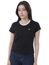 เสื้อยืดแขนสั้นผู้หญิง SLIM FIT สีดำ