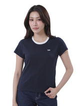 เสื้อยืดแขนสั้นผู้หญิง SLIM FIT สีกรมท่า