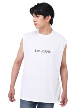 เสื้อยืดแขนกุดผู้ชาย COMFORT FIT สีขาว