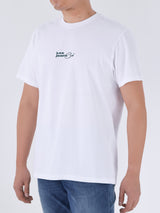 เสื้อยืดแขนสั้นผู้ชาย ทรงตรง สีขาว